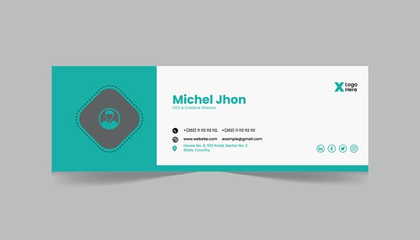 Email signature template design or personal social media cover template vector