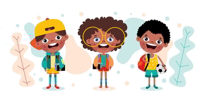 Education Concept With Cartoon Students vector