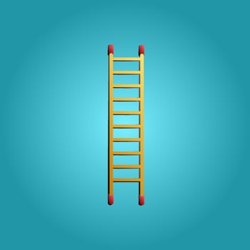Tool for repair and construction a wooden staircase applied with steps a step-ladder on a blue background. Vector illustration