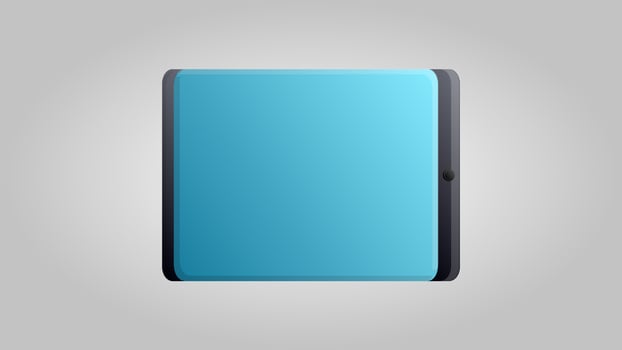Digital modern touchscreen tablet on a white background. Vector illustration