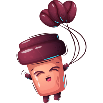 Cute cup of tea fly png