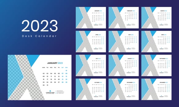 Desk Calendar Template 2023 vector