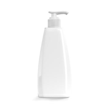 Bottle pump shampoo mockup realistic render isolated png