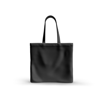 black tote bag mockup realistic with shadow png