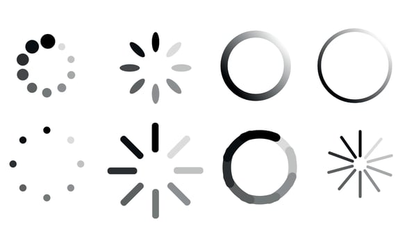 Loading a set of icons in black and white. vector