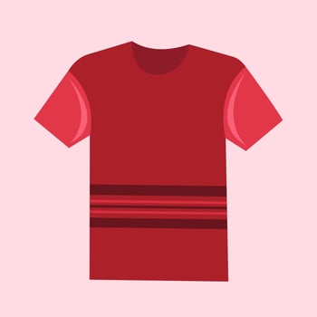 Red simple t-shirt vector illustration for graphic design and decorative element