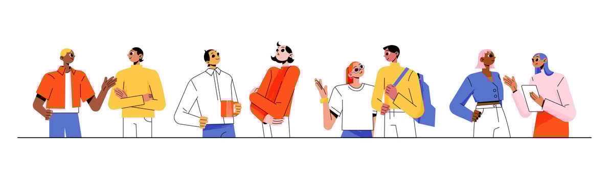 Diverse people talk together vector