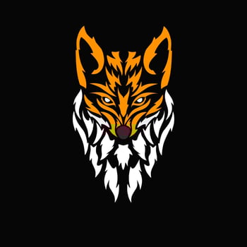Illustration vector graphic of tribal art head fox