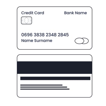 Line Style Credit Card. Credit card payment, business concept. Vector flat illustration.