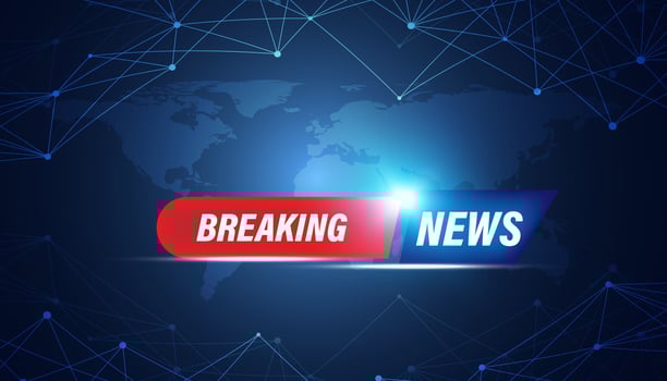 Abstract breaking news concept background, urgent news coverage, latest news on a blue background. vector