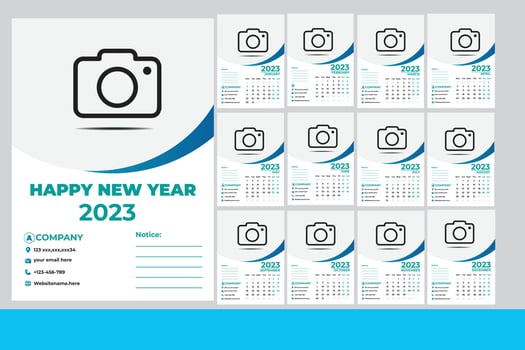 wall Calendar Template 2023 vector