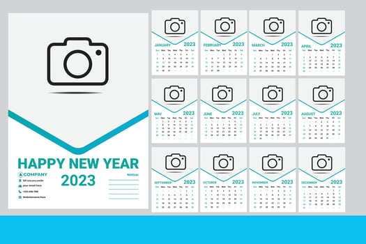 wall Calendar Template 2023 vector