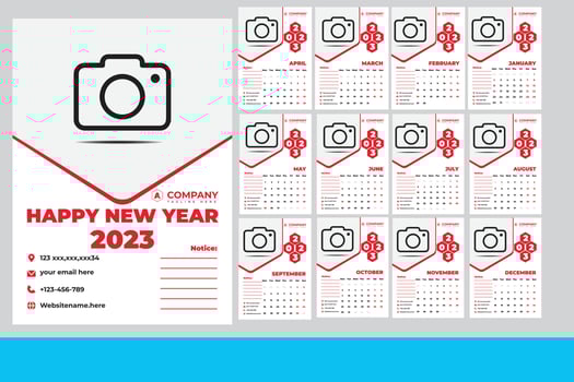wall Calendar Template 2023 vector