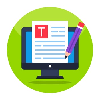 Premium download icon of article writing vector