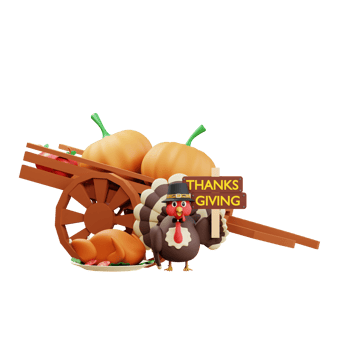 3D Thanksgiving Turkey Chicken Illustration png