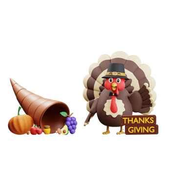 3D Thanksgiving Turkey Chicken Illustration png