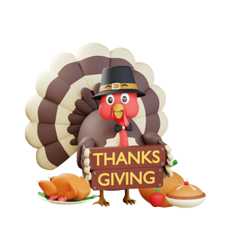 3D Thanksgiving Turkey Chicken Illustration png
