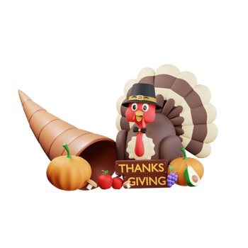 3D Thanksgiving Turkey Chicken Illustration png