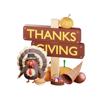 3D Thanksgiving Turkey Chicken Illustration png