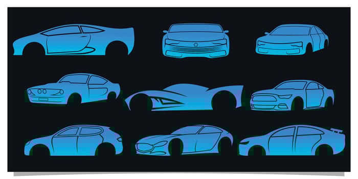 Set bundle car logo design with creative simple concept Preium Vector