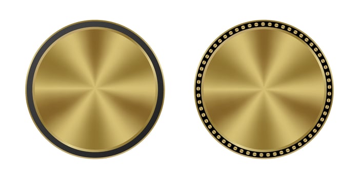 Gold coin badge medal button vector EPS10