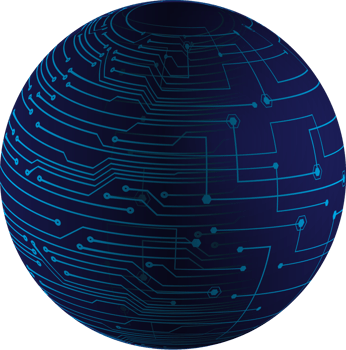 Blue Globe with Technology Elements png