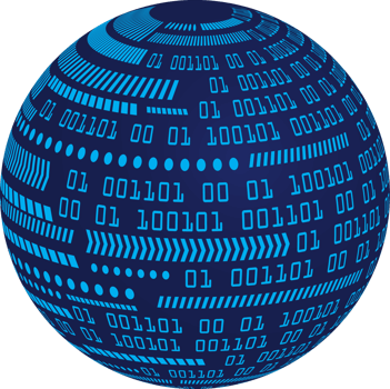 Blue Globe with Technology Elements png