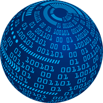 Blue Globe with Technology Elements png