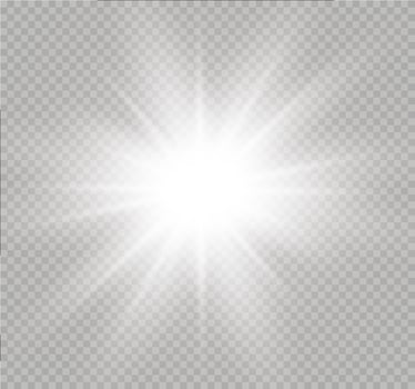 Glow isolated light effect set, lens flare, explosion, glitter, line, sun flash, spark and stars. Abstract special effect element design. Shine ray with vector