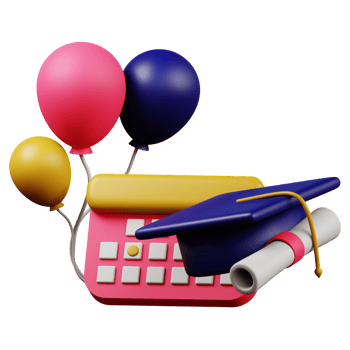 3d illustration of graduation date college education icon png