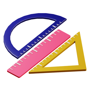 3d illustration of ruler school education icon png