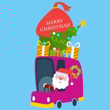 flat Santa Claus character vector