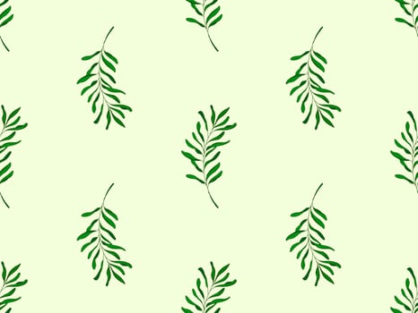Leaf cartoon character seamless pattern on green background vector