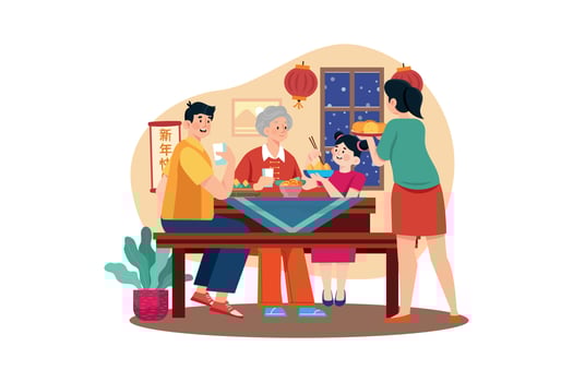Chinese New Year Illustration concept. Flat illustration isolated on white background vector