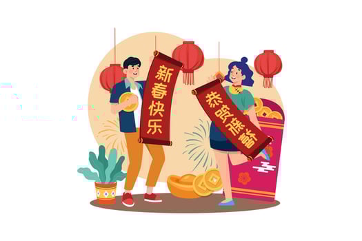 Chinese New Year Illustration concept. Flat illustration isolated on white background vector