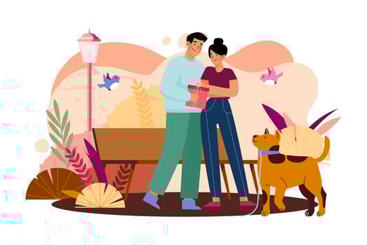 Valentine Day Illustration concept. Flat illustration isolated on white background vector