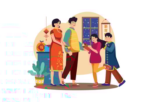Chinese New Year Illustration concept. Flat illustration isolated on white background vector