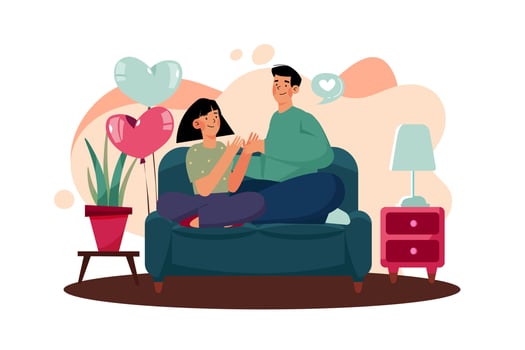 Valentine Day Illustration concept. Flat illustration isolated on white background vector