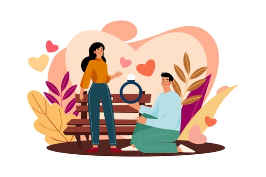 Valentine Day Illustration concept. Flat illustration isolated on white background vector