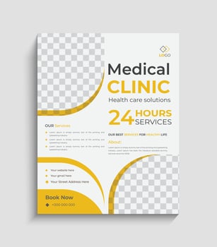 Medical flyer design templates in A4 size, healthy flyer design vector