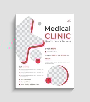 Medical flyer design templates in A4 size, healthy flyer design vector