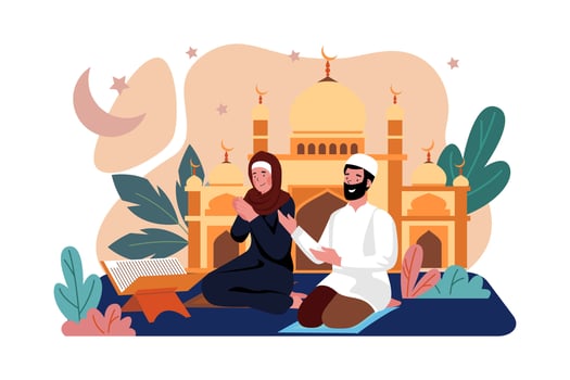 Ramadan Day Illustration concept. A flat illustration isolated on white background vector