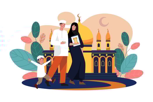 Ramadan Day Illustration concept. A flat illustration isolated on white background vector