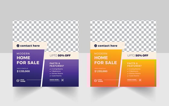 Real Estate Social Media Post And Web Banner vector