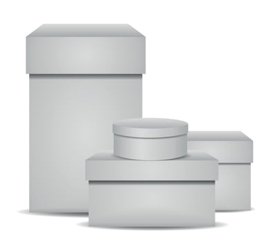 White blank cardboard boxes in various shapes and sizes vector