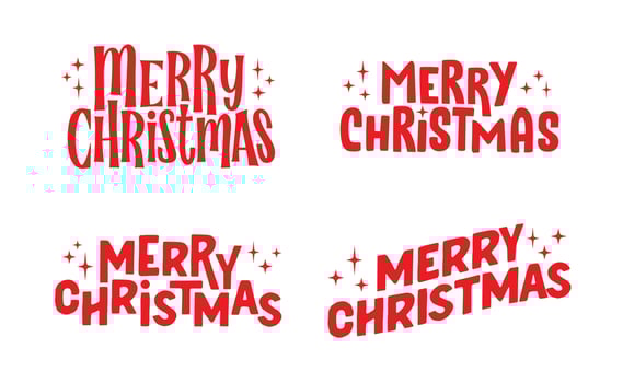Merry Christmas lettering typographic design. Xmas holidays text design. vector