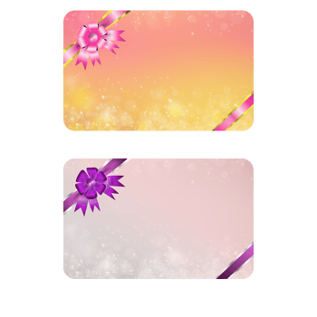 Luxury GIFT CARD template with red ribbon on Pinky and violet color  Bokeh Gold Background png