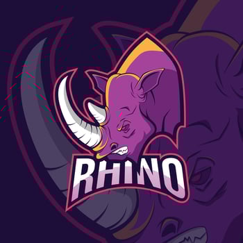 rhino mascot esport logo vector