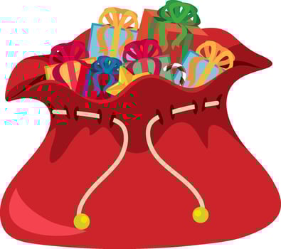 Christmas gift boxes in a bag vector