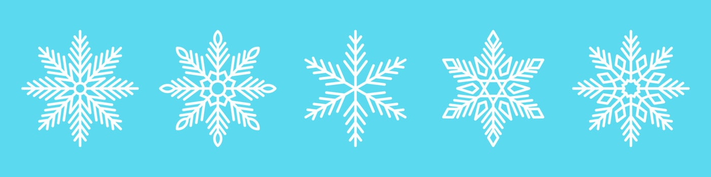 Snowflake line icons. vector